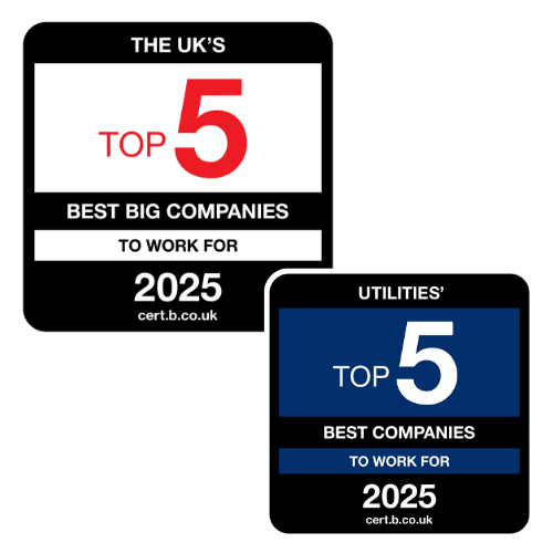 The UK's Top 5 Best Big Companies to work for 2025. Utilities' Top 5 Best Companies to work for 2025. cert.b.co.uk